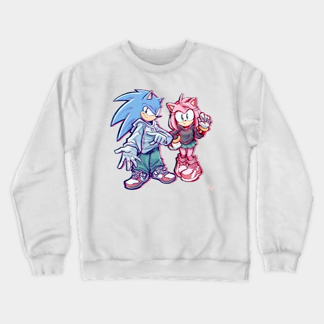 blue and rose Crewneck Sweatshirt by francoviglino